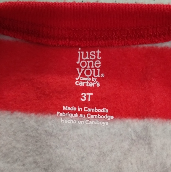 Carter's Just For You Christmas Holiday One Piece Pajamas Size 3T Red Santa PJ - Picture 6 of 11